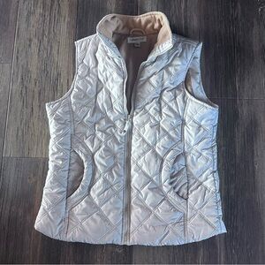 Coldwater Creek cream quilted puffer vest women's M